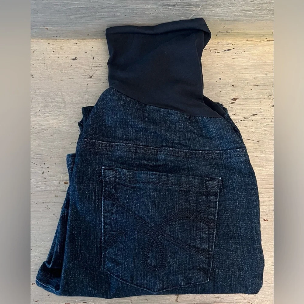 Motherhood Maternity Dark Wash Straight Leg Denim‎ Blue Jeans Small GC